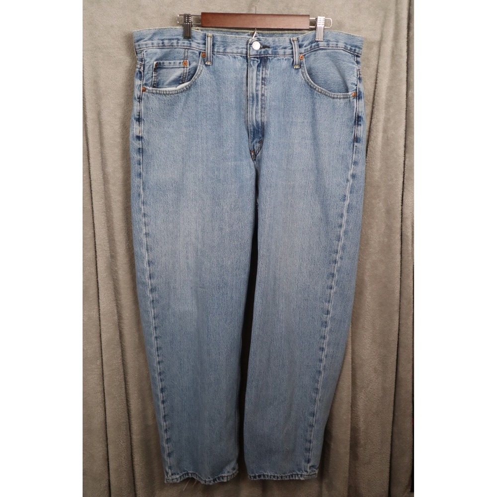 Levis 550 Relaxed Fit Tapered Leg Light Wash Blue Denim Jeans Mens 40x32